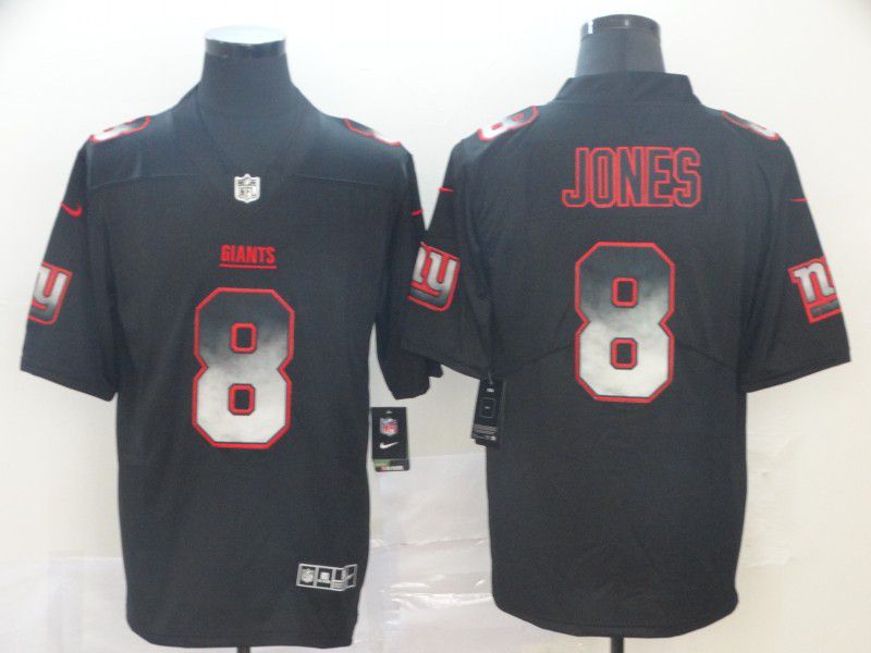Men New York Giants #8 Jones Black Nike Black Smoke Fashion Limited Jersey